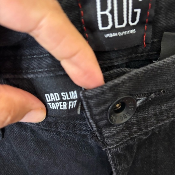 Men’s BDG Dad Slim Tapered Fit BLACK Denim Jeans Size 34x34 - Picture 5 of 9